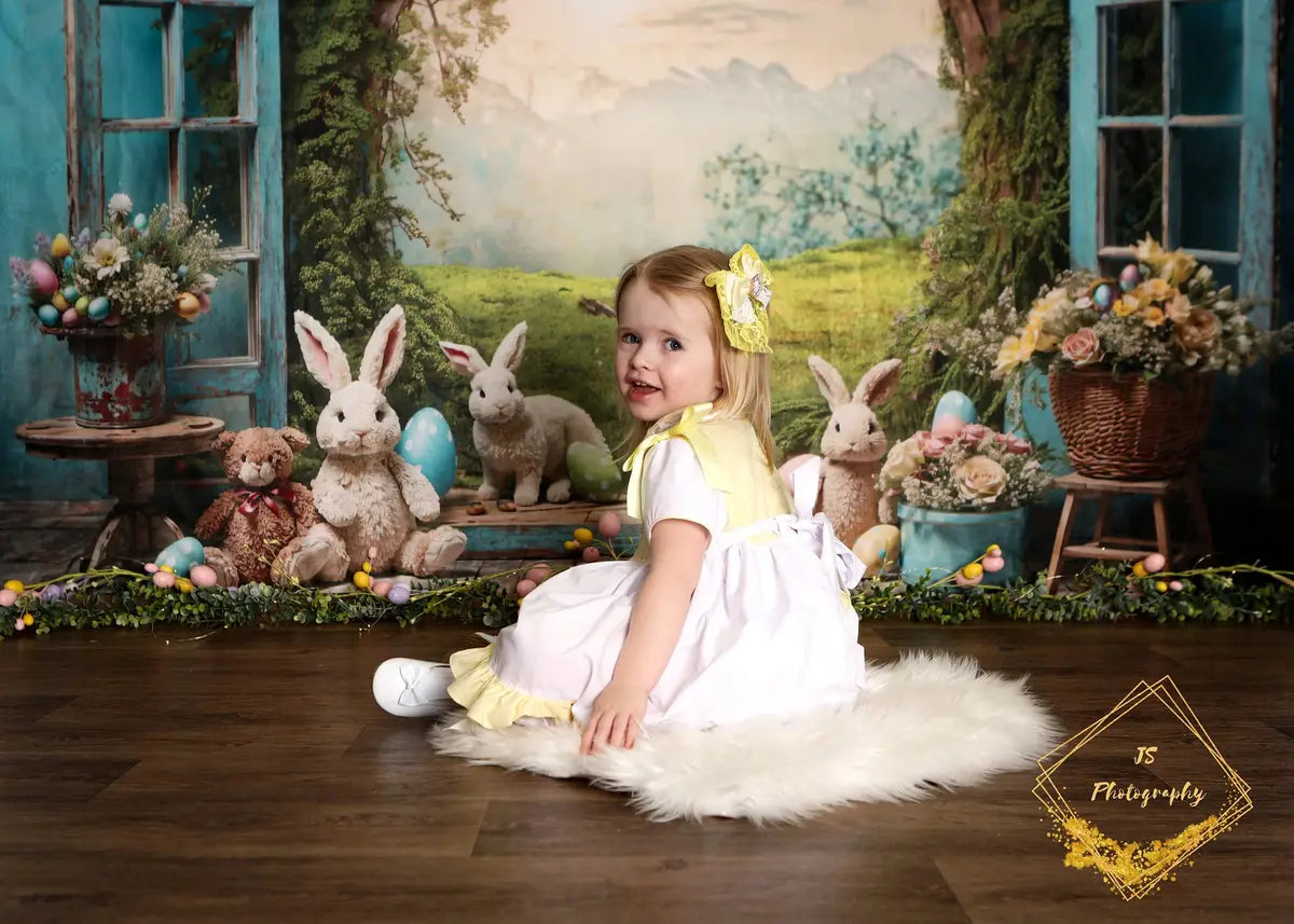 Kate Ostern Hase Fensterblick Fleece Hintergrund - Kate Backdrop.de