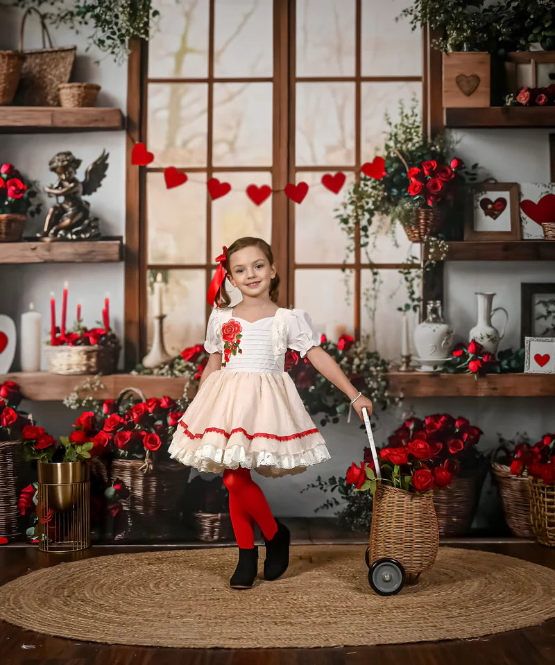 ⚡Blitzangebote #2-Kate Valentinstag Rosen Regale Fleece Hintergrund - Kate Backdrop.de