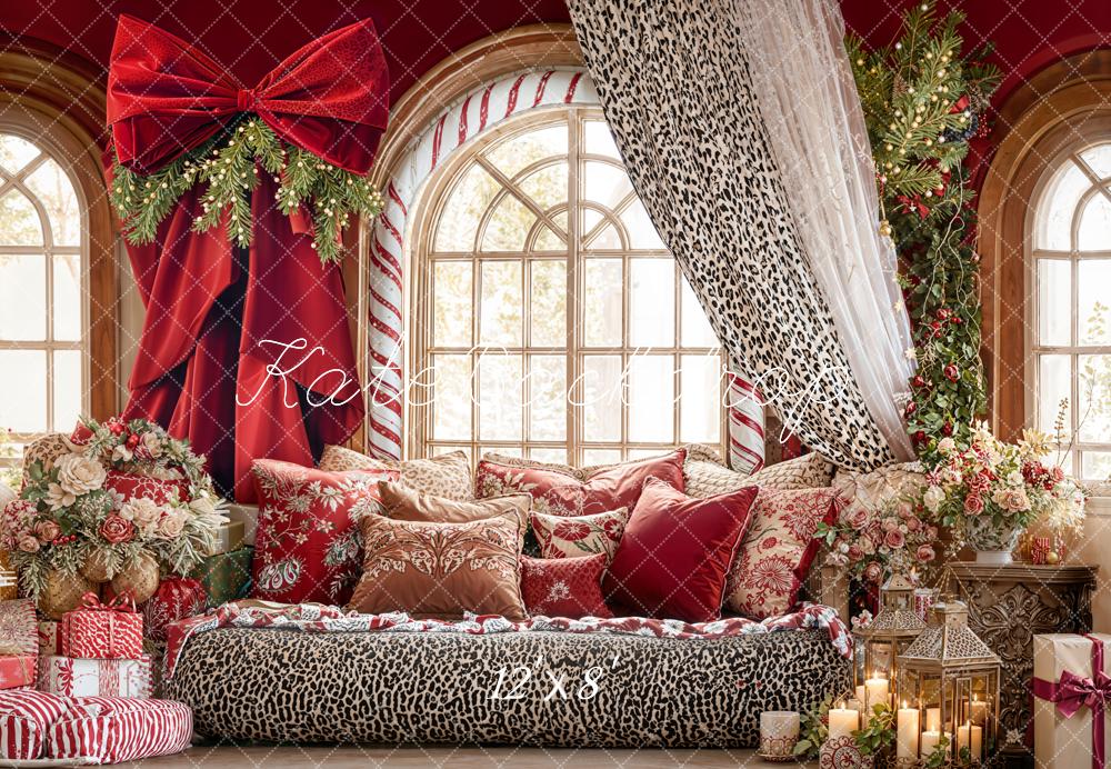 Kate Weihnachten Fenster Geschenke Leopard Stil Fleece Hintergrund Entworfen von Emetselch