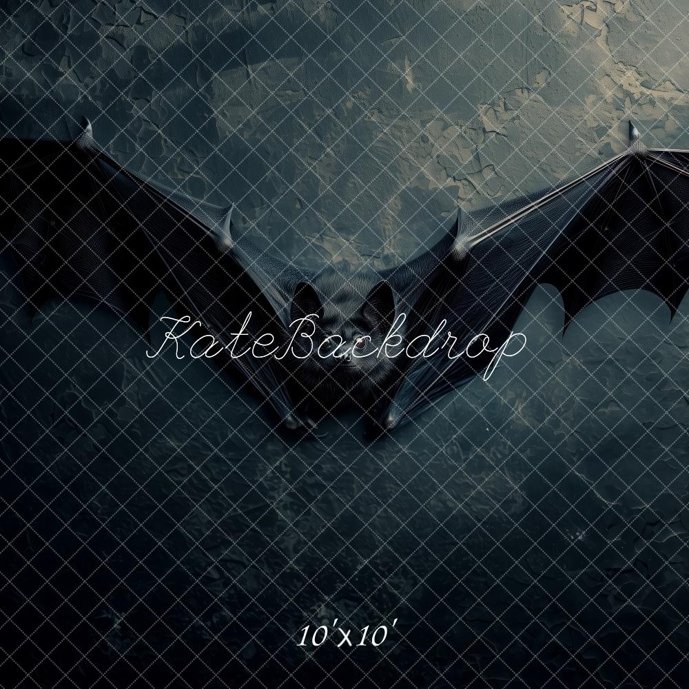 Kate Halloween Fledermaus Dunkel Gemauert Hintergrund Entworfen von Patty Roberts - Kate Backdrop.de