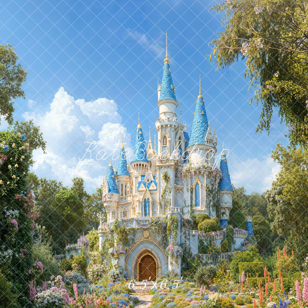 Kate Märchenschloss Blumen Garten Kopfsteinpflaster Hintergrund Entworfen von Chain