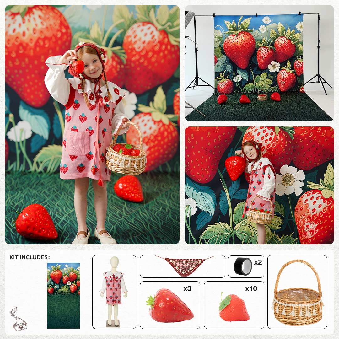 Kate Sommer-Erdbeer-Fotokit - Kate Backdrop.de