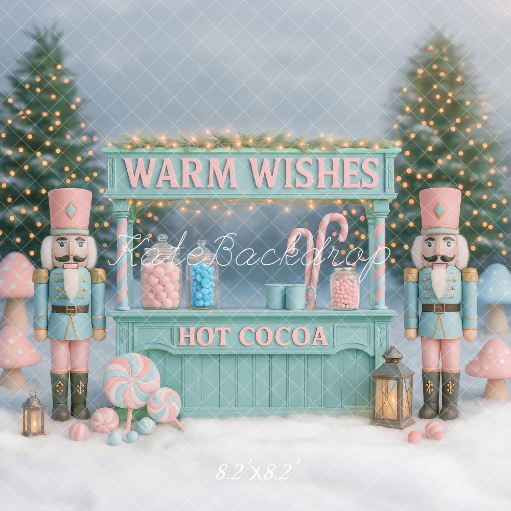 Kate Weihnachten Nussknacker Süßigkeiten Pastell Hintergrund Entworfen von Ashley Paul - Kate Backdrop.de