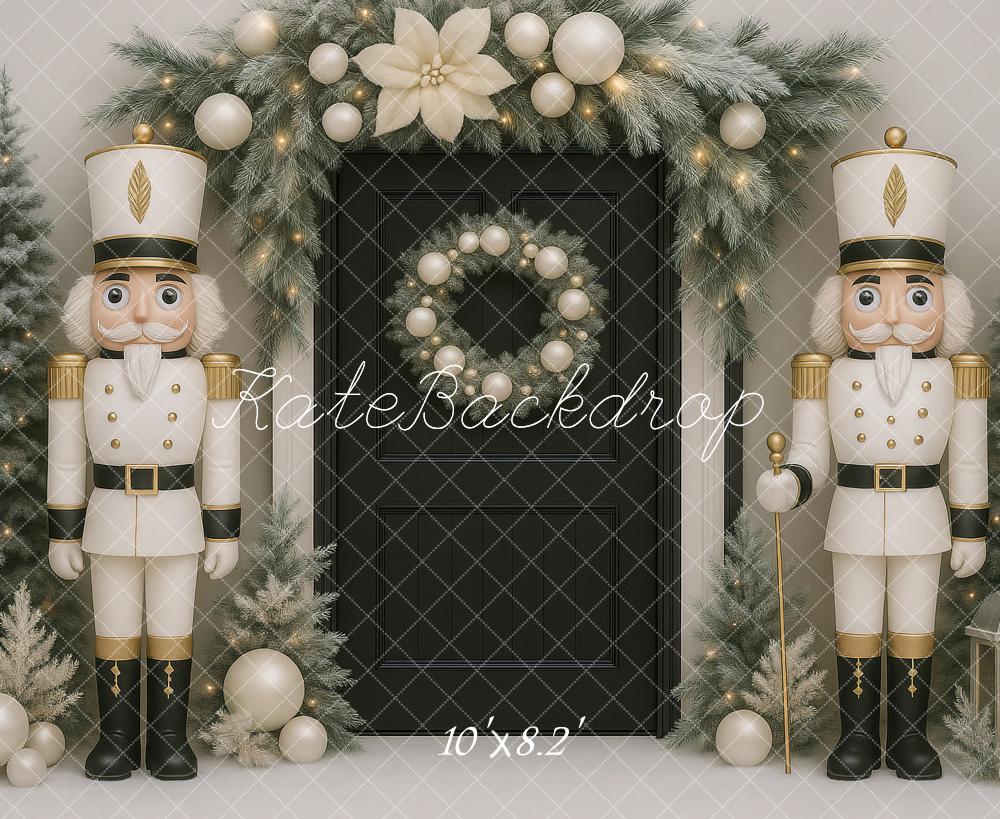 Kate Weihnachten Nussknacker Tannen Elegant Hintergrund Entworfen von Ashley Paul - Kate Backdrop.de