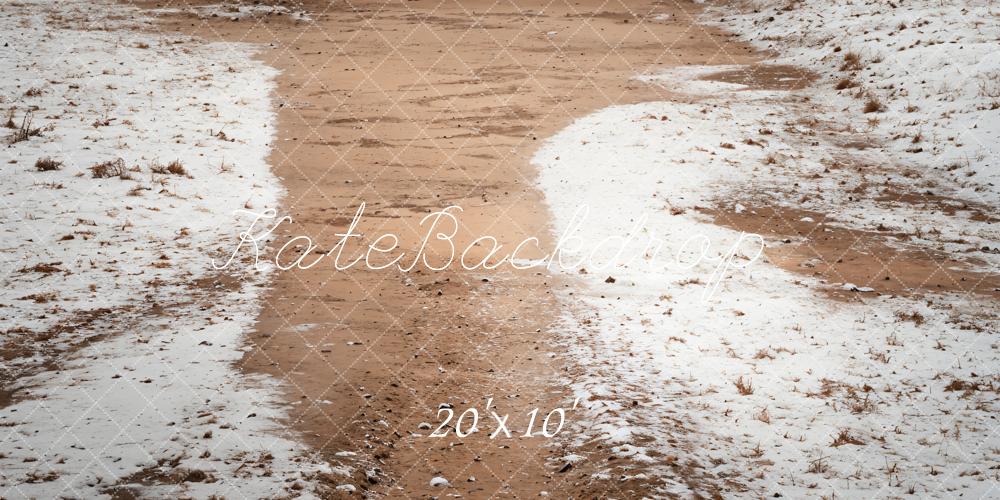 Kate Winter Feldweg Schnee Braun Hintergrund Entworfen von Kate Image