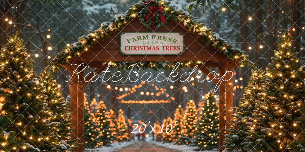 Kate Weihnachten Tannenbaum Lichterkette Schnee Hintergrund Entworfen von Emetselch