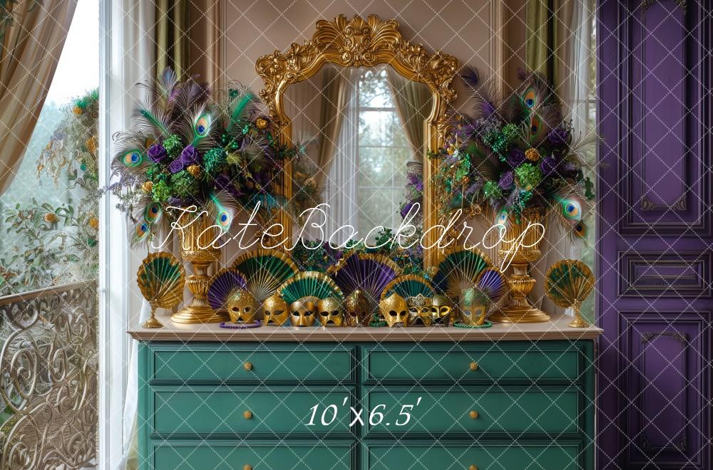 Kate Karneval Masken Pfauenfedern Barock Hintergrund Entworfen von Mini MakeBelieve