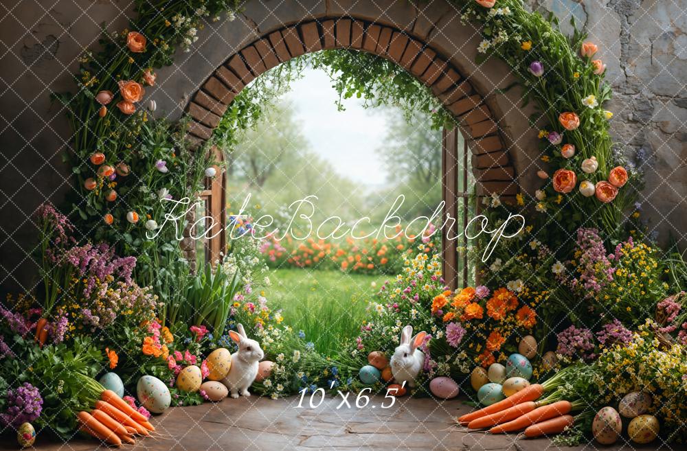 Kate Ostern Garten Blumen Bunte Eier Hintergrund Entworfen von Emetselch
