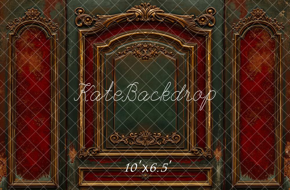 Kate Vintage Prunkrahmen Rot Grün Hintergrund Entworfen von Emetselch - Kate Backdrop.de