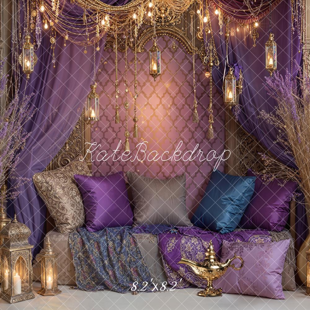 Kate Orientalisches Sofa Lila Gold Hintergrund Entworfen von Emetselch - Kate Backdrop.de