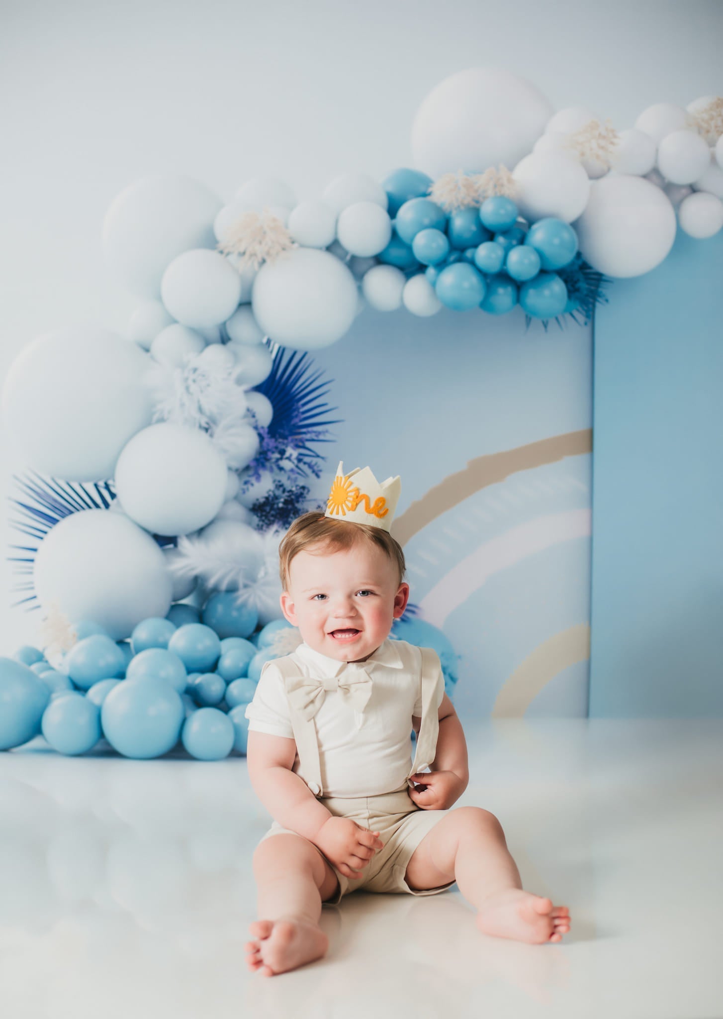 Kate Boho Ballons Fleece Hintergrund Blau Entworfen von Uta Mueller - Kate Backdrop.de