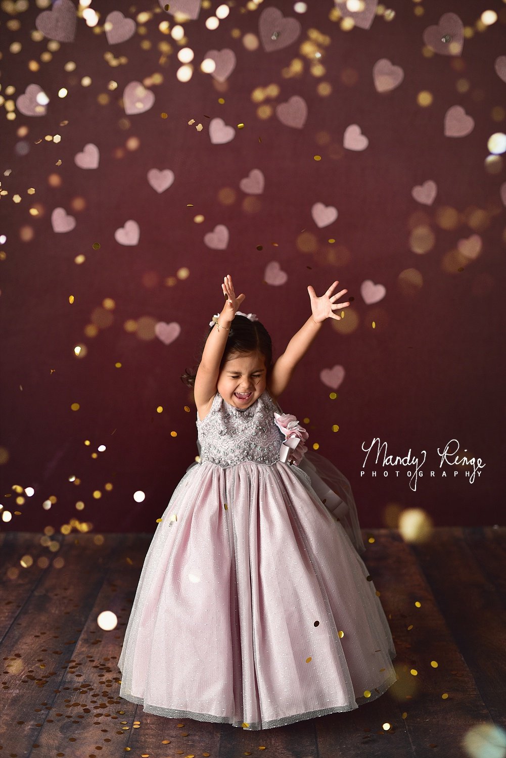 Kate Gold Valentinstag Hintergrund Glitter Herz von Mandy Ringe Fotograf - Kate Backdrop.de