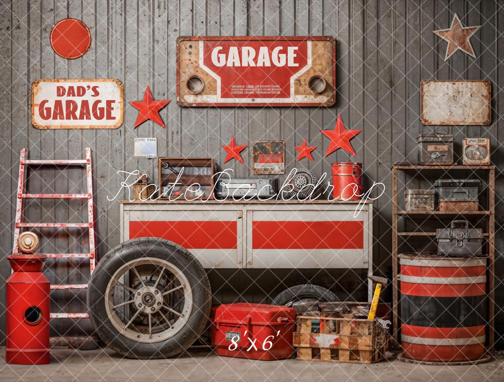 Kate Garage Werkzeug Rot Vintage Hintergrund Entworfen von Emetselch - Kate Backdrop.de