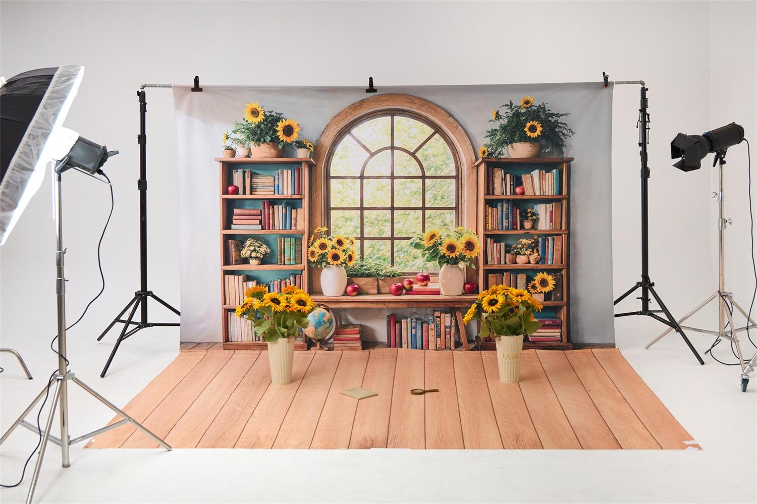 Kate Zurück zu Schule Klassenzimmer Bogen Fenster Sonnenblume Foto-Kit - Kate Backdrop.de