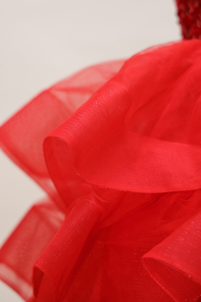 Kate Rotes paillettenbesetztes Tüll-Kinderkleid für Fotografie - Kate Backdrop.de