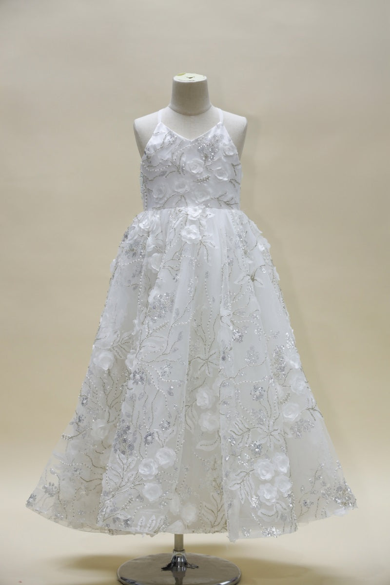 Kate Weiß Halter-Nacken Ballkleid Kinderkleider für die Fotografie - Kate Backdrop.de