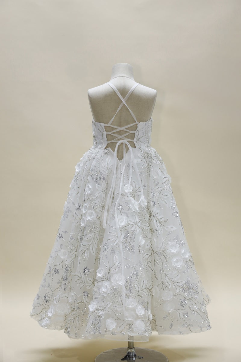 Kate Weiß Halter-Nacken Ballkleid Kinderkleider für die Fotografie - Kate Backdrop.de