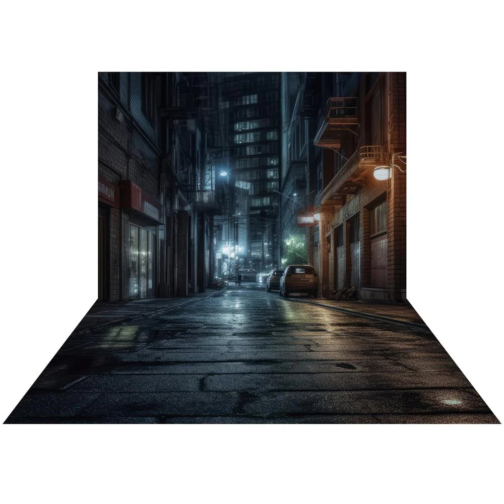 Kate Nacht-Stadt-Hintergrund+Rainy Boden-Hintergrund - Kate Backdrop.de