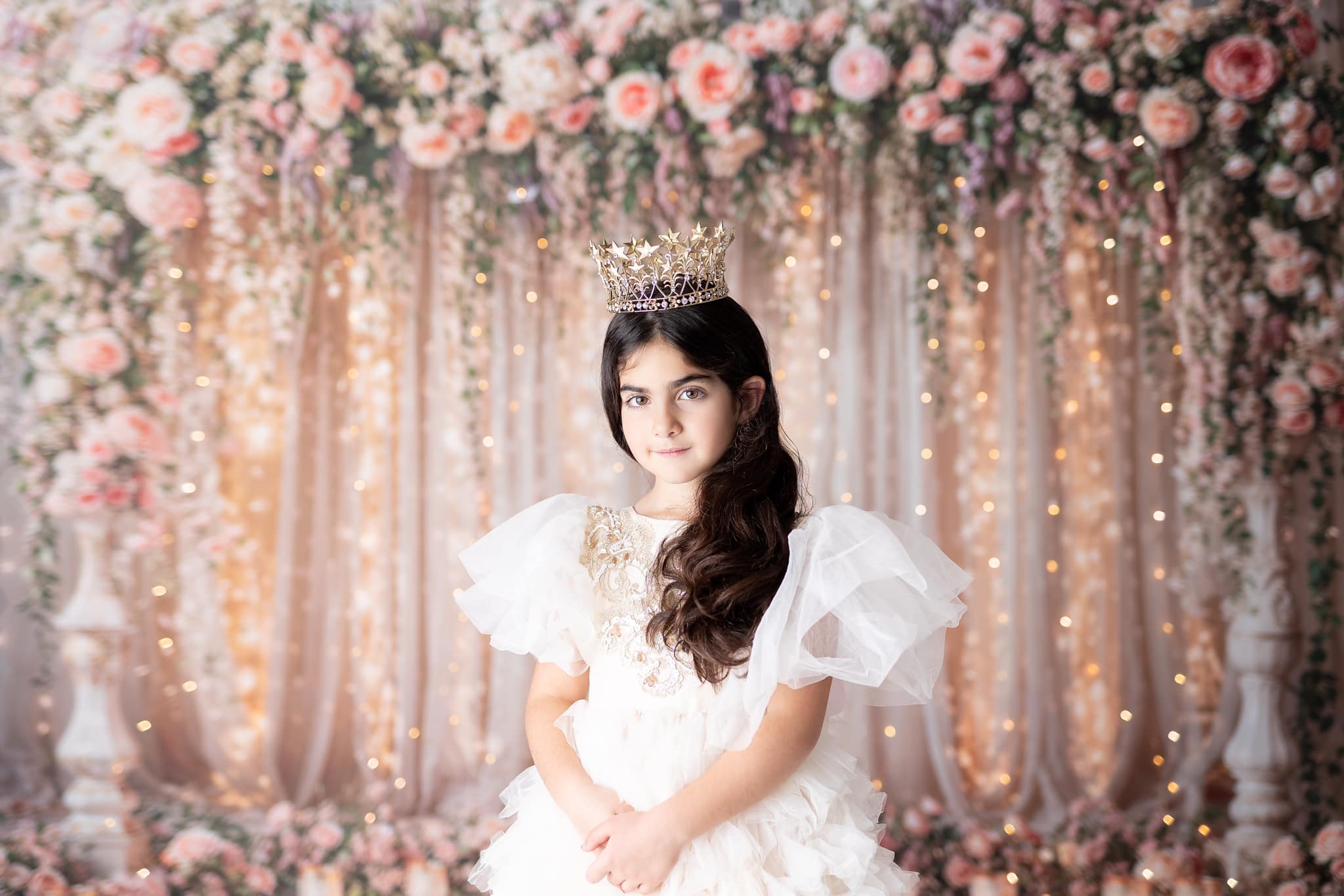 Kate Hochzeit Blume Licht String Vorhang Hintergrund von Chain Photography - Kate Backdrop.de