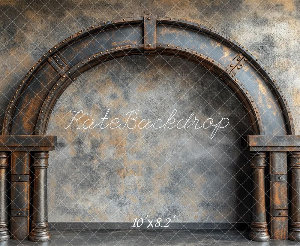 Kate Industrial Bogen Metall Textur Hintergrund Entworfen von Mini MakeBelieve - Kate Backdrop.de