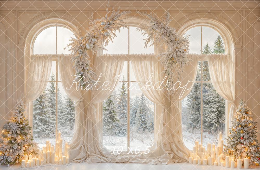 Kate Weihnachten Fenster Tannenbaum Weiß Hintergrund Entworfen von Emetselch - Kate Backdrop.de