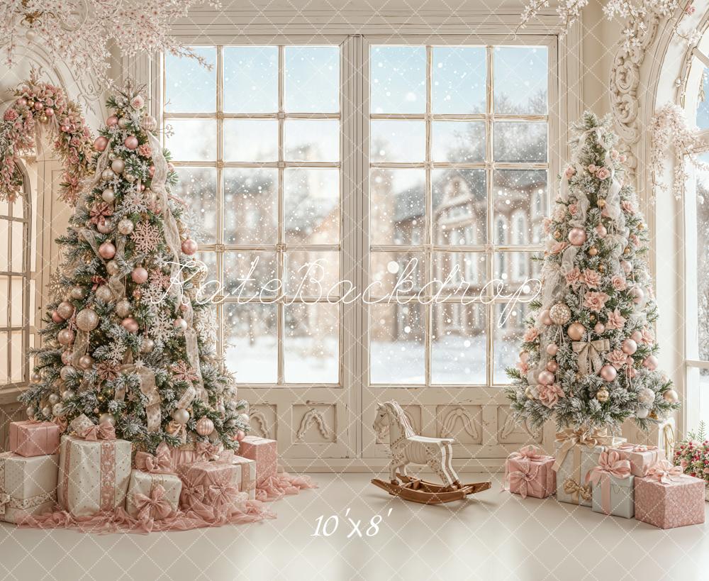 Kate Weihnachten Tannenbaum Geschenke Pastell Fleece Hintergrund Entworfen von Emetselch - Kate Backdrop.de