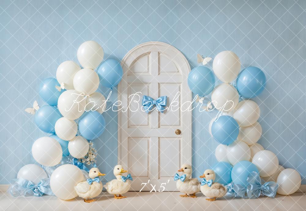Kate Kinder Geburtstag Enten Ballons Blau Hintergrund Entworfen von Emetselch