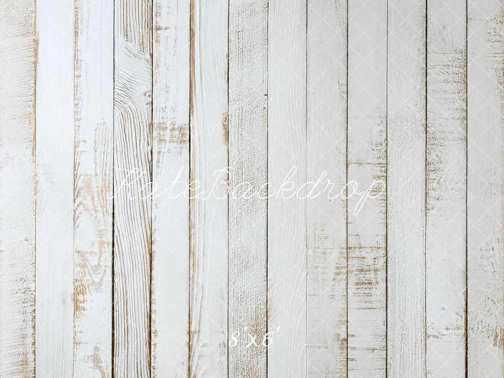Kate Holz Bretter Weiß Vintage Hintergrund Entworfen von Mandy Ringe