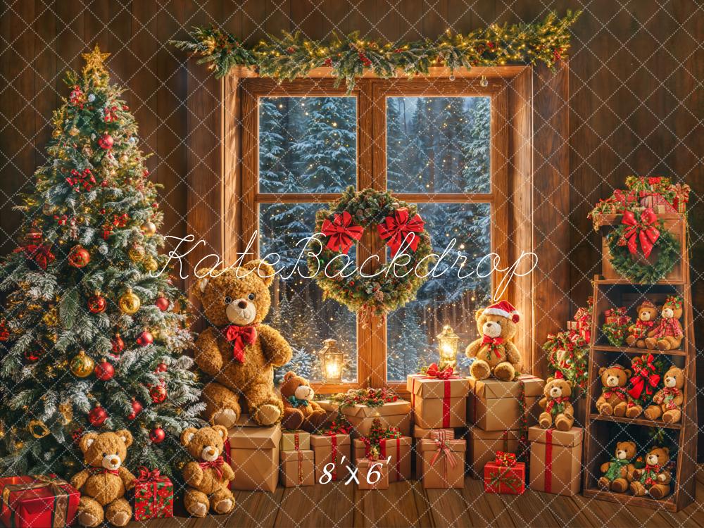 Kate Weihnachten Tannenbaum Geschenke Teddybären Hintergrund Entworfen von Emetselch