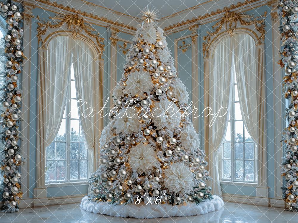 Kate Weihnachten Weißer Baum Prunkvoll Hintergrund Entworfen von Mini MakeBelieve - Kate Backdrop.de