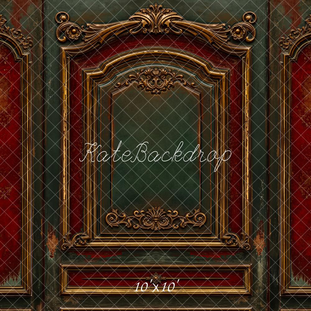 Kate Vintage Prunkrahmen Rot Grün Hintergrund Entworfen von Emetselch - Kate Backdrop.de