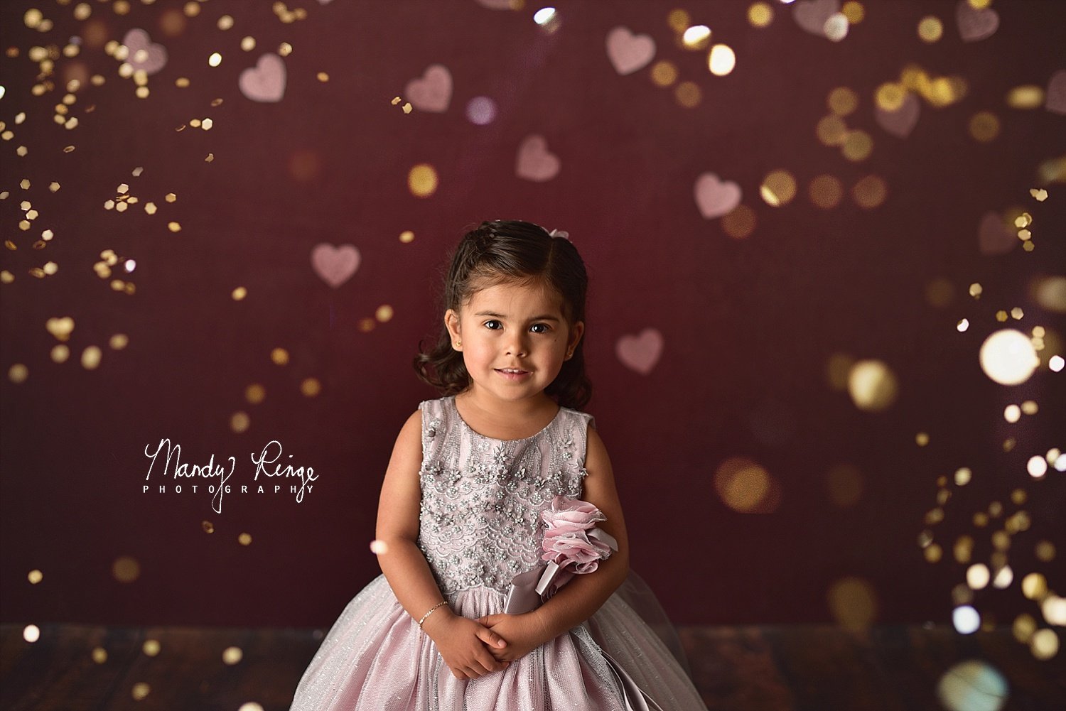 Kate Gold Valentinstag Hintergrund Glitter Herz von Mandy Ringe Fotograf - Kate Backdrop.de