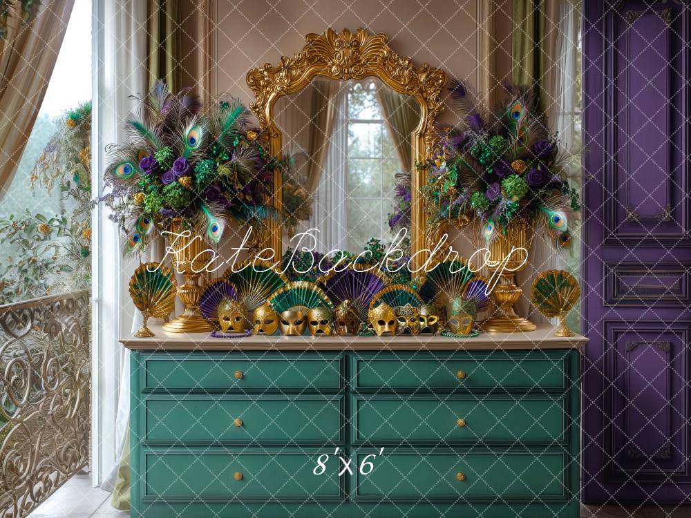 Kate Karneval Masken Pfauenfedern Barock Hintergrund Entworfen von Mini MakeBelieve