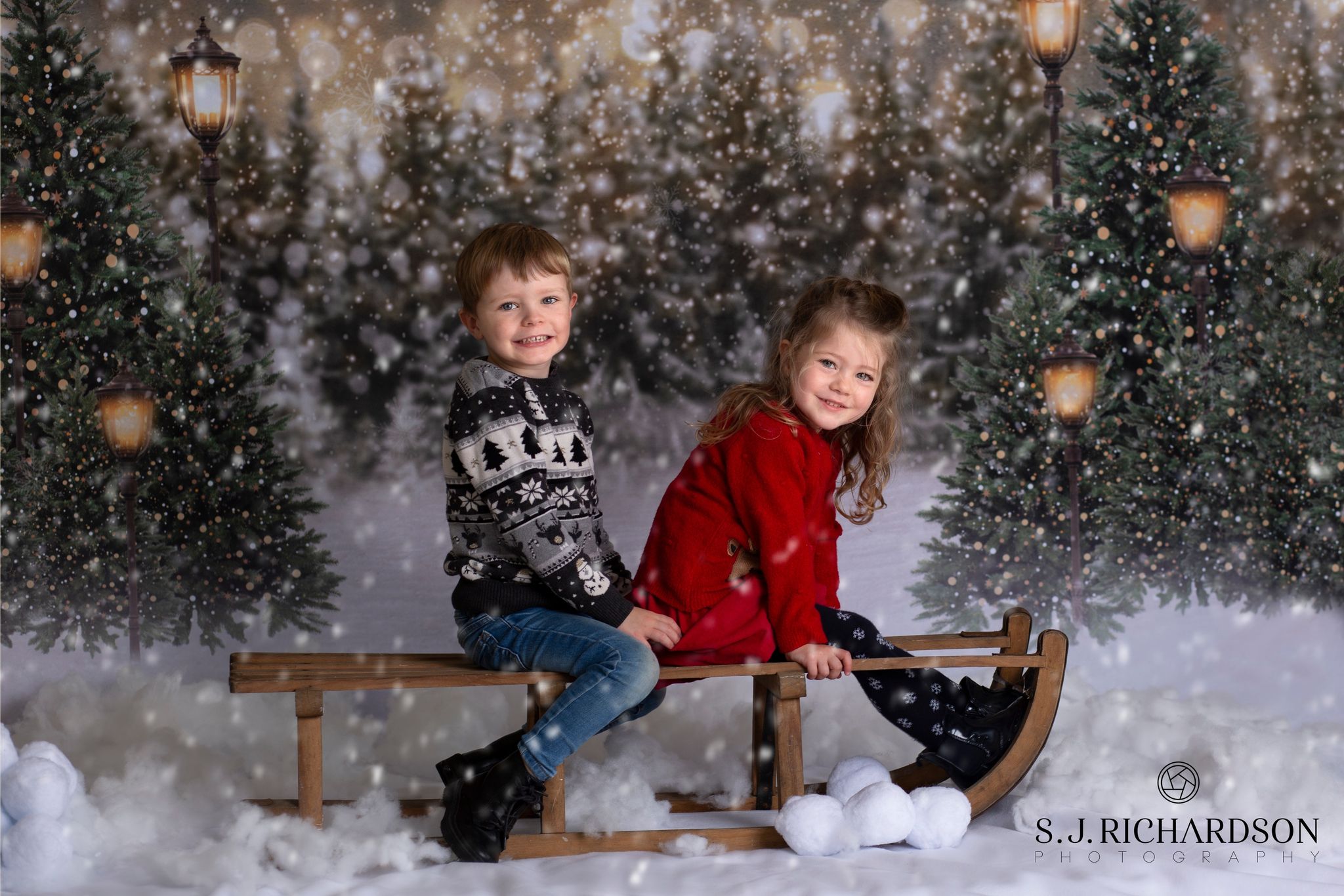 Kate Weihnachten Schneewald Lichter Fleece Hintergrund - Kate Backdrop.de