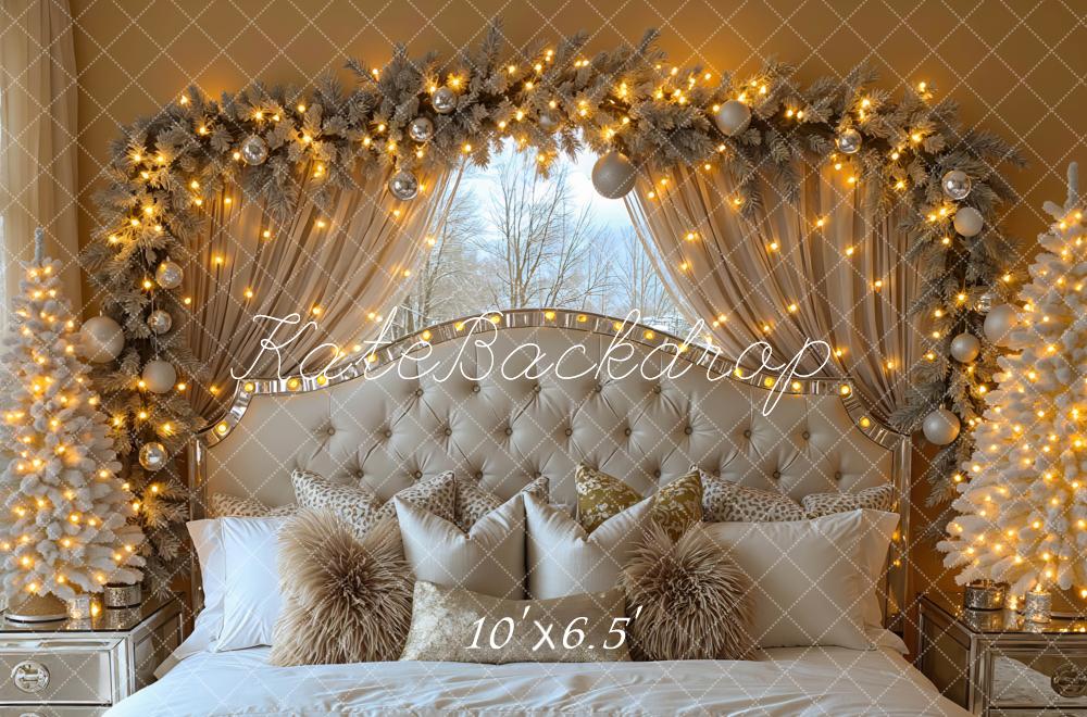 Kate Weihnachten Schlafzimmer Lichter Elegant Hintergrund Entworfen von Mini MakeBelieve - Kate Backdrop.de