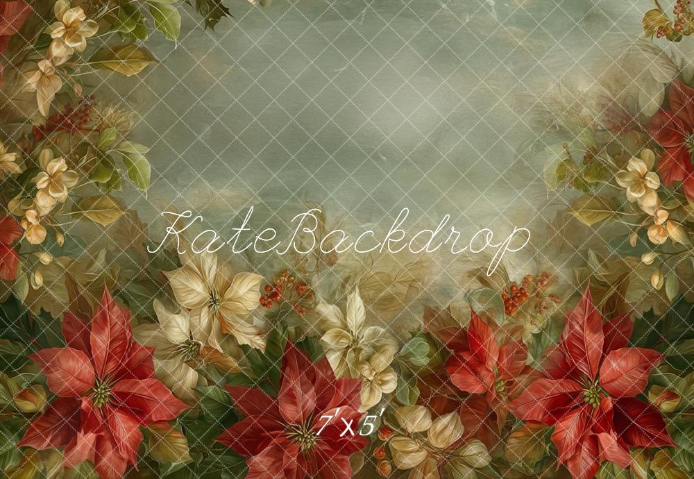 Kate Weihnachten Blumen Kranz Vintage Hintergrund Entworfen von Emetselch