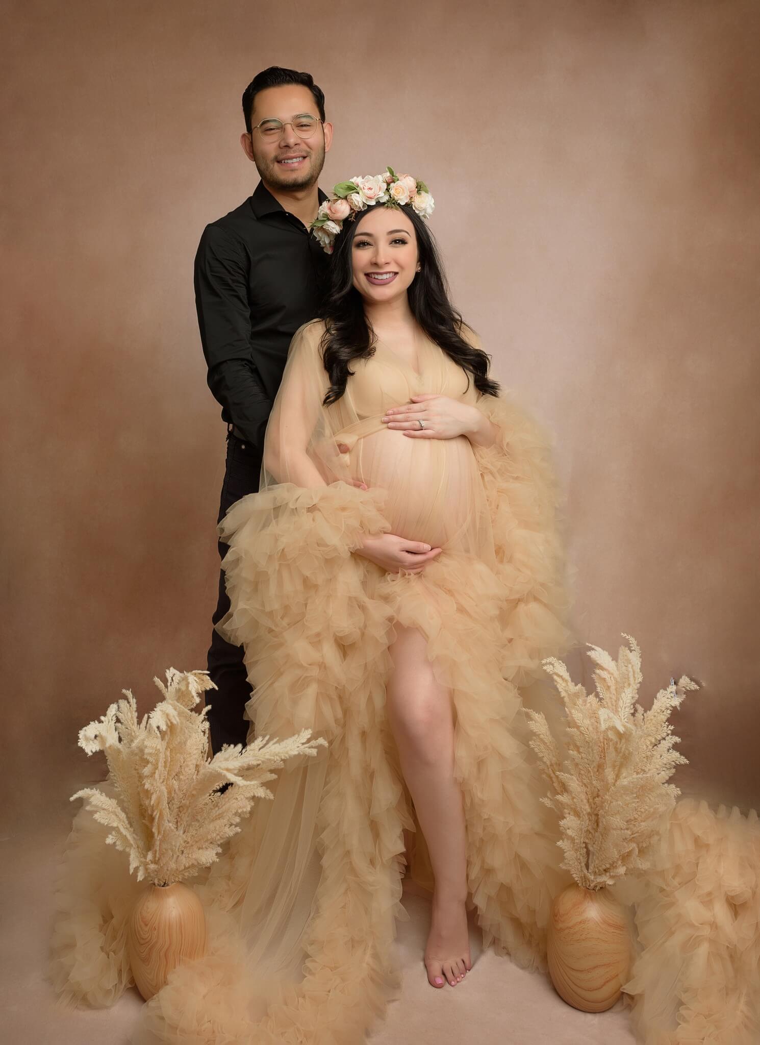 Kate Abstrakte Textur beige Farbe Mutterschaft / Familie Foto Hintergrund unscharf verschwommen - Kate Backdrop.de