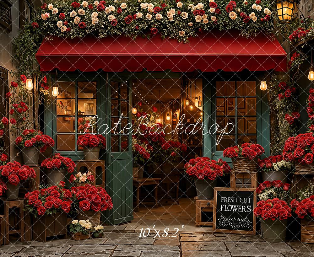 ⚡Blitzangebote #1-Kate Blumenladen Rote Rosen Romantik Hintergrund Entworfen von Emetselch - Kate Backdrop.de