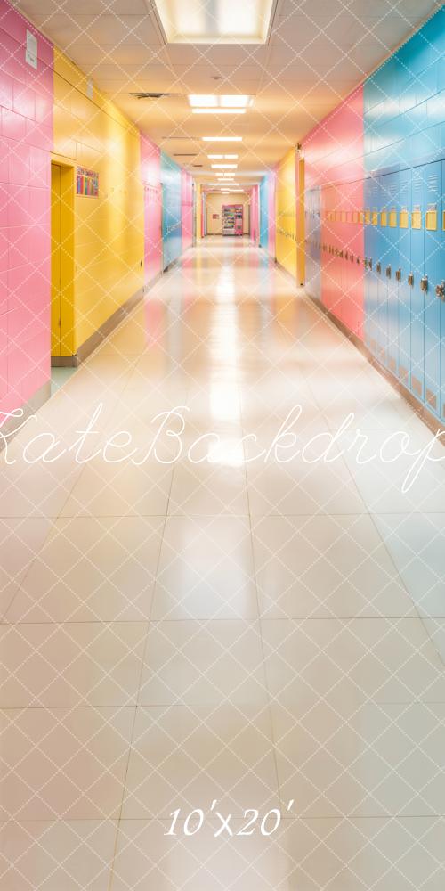 Kate Zurück Zur Schule Flur Spind Bunt Hintergrund Entworfen von Emetselch - Kate Backdrop.de