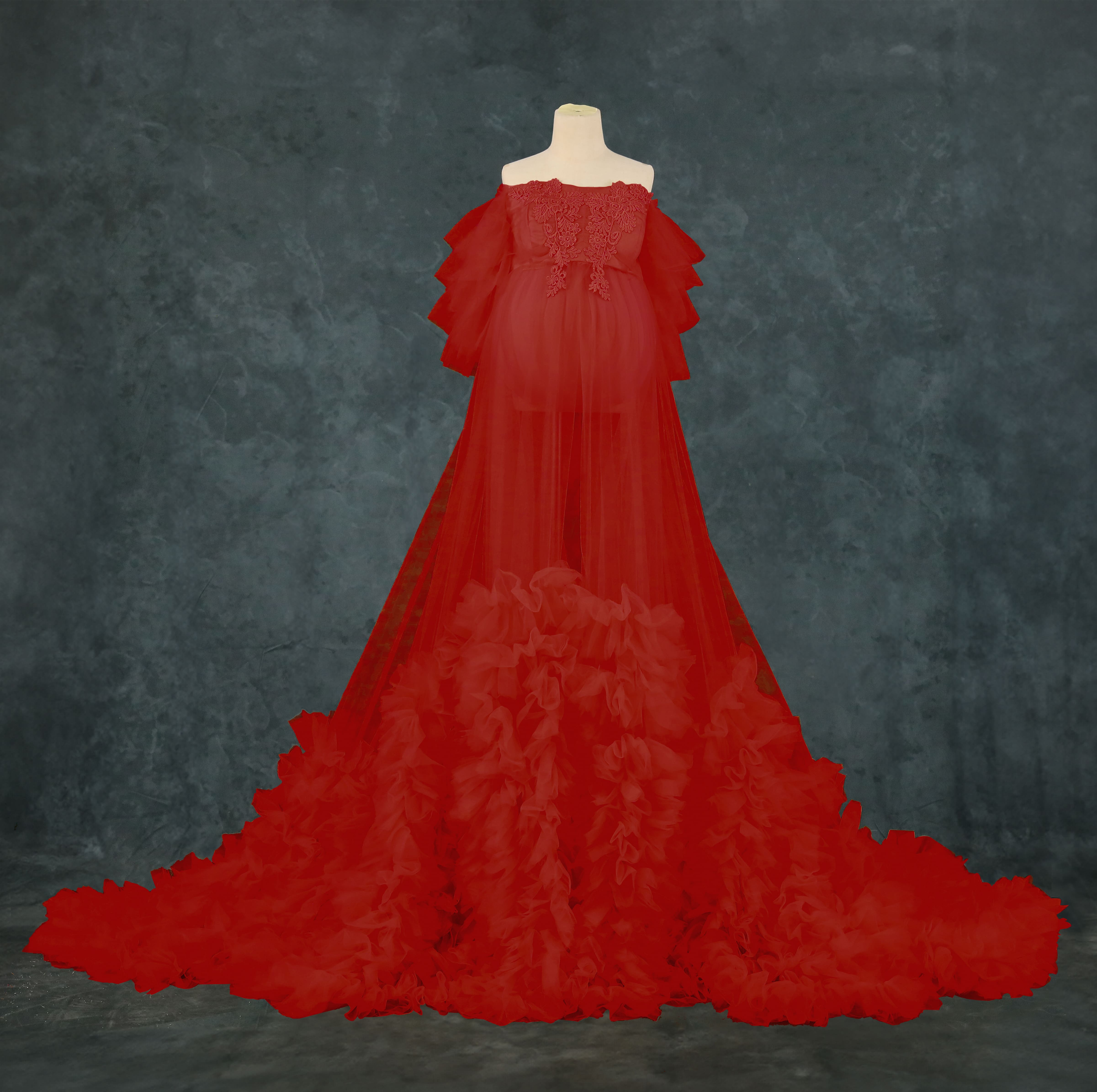 Kate Mesh Ein-Schulter-Fotokleid Schwangerschaftsporträt-Kleid - Kate Backdrop.de