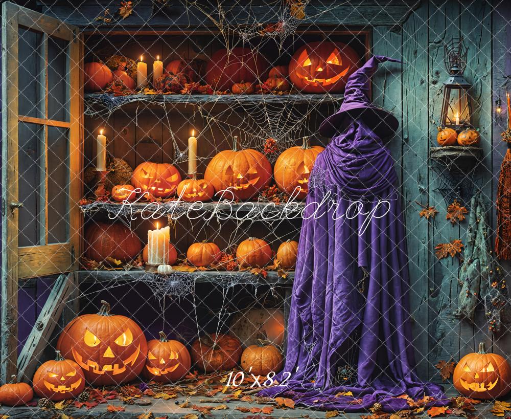 Kate Halloween Kürbisse Hexe Vintage Hintergrund Entworfen von Emetselch - Kate Backdrop.de