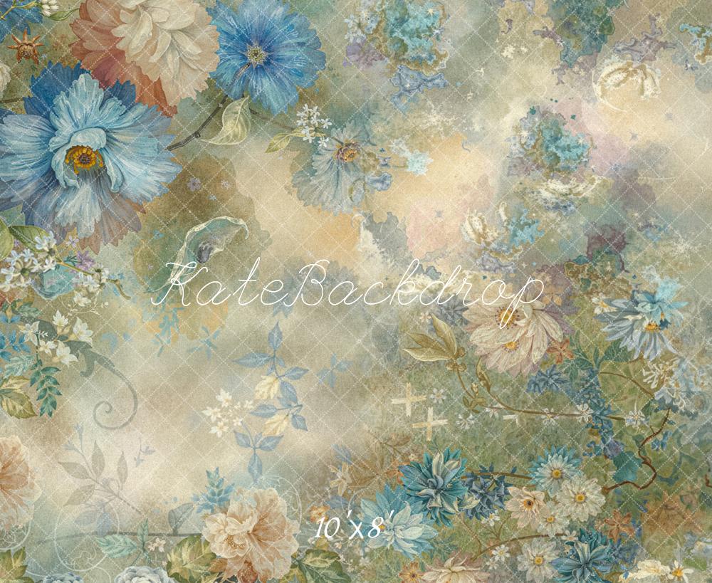 Kate Vintage Blumenmuster Pastell Fleece Hintergrund Entworfen von Emetselch - Kate Backdrop.de