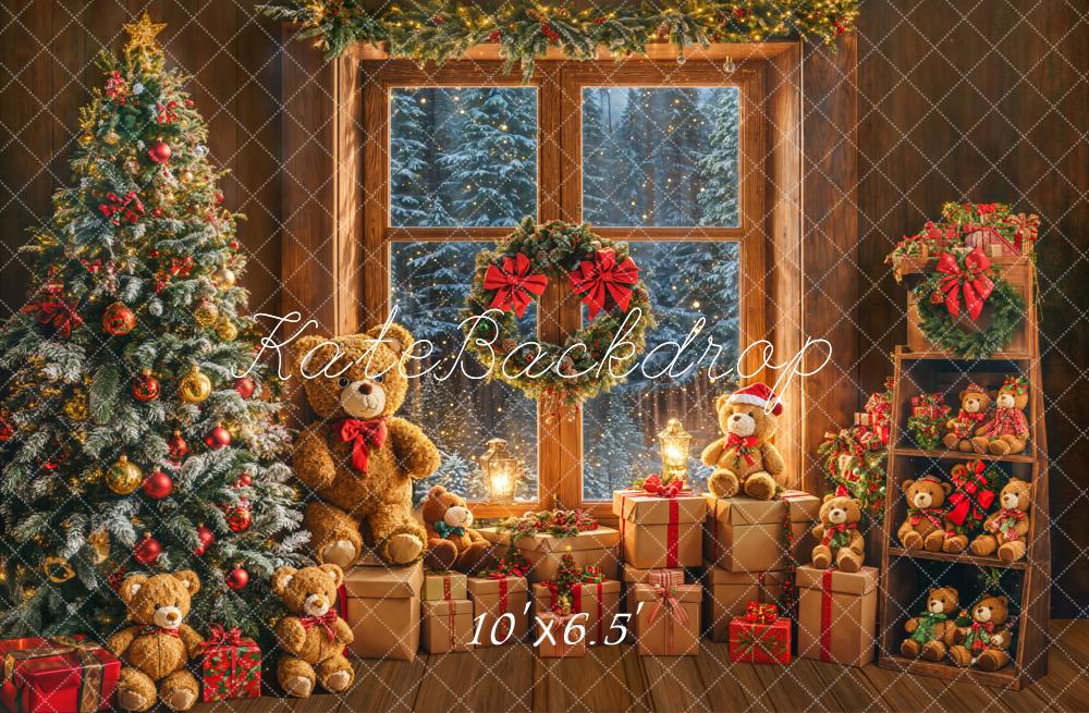 Kate Weihnachten Tannenbaum Geschenke Teddybären Hintergrund Entworfen von Emetselch