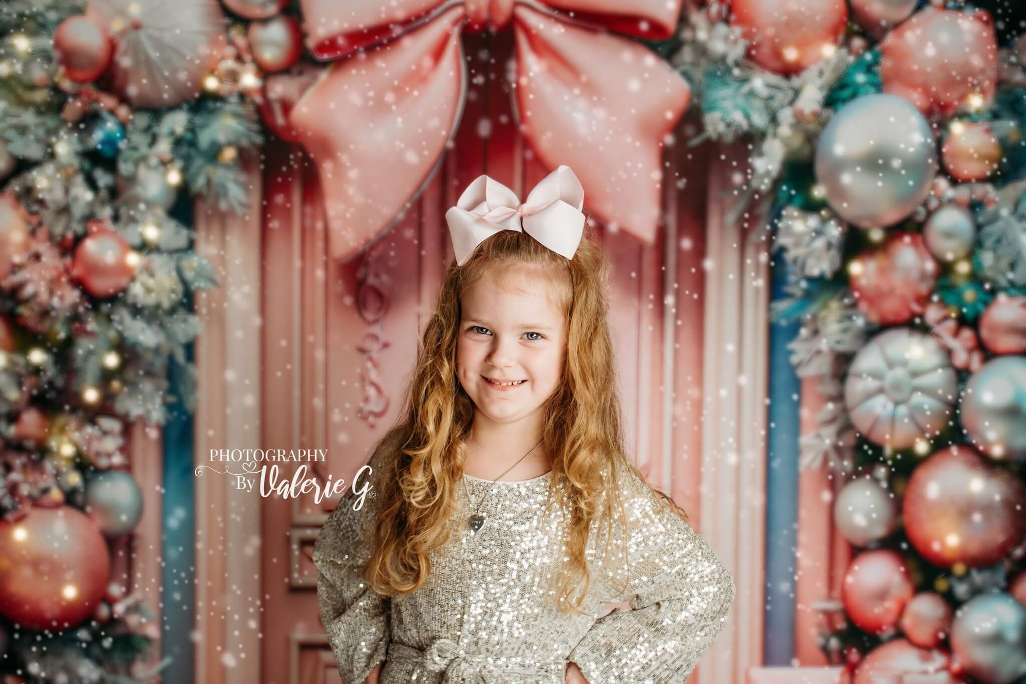 Kate Weihnachten Rosa Tür Bogen Hintergrund für Fotografie - Kate Backdrop.de