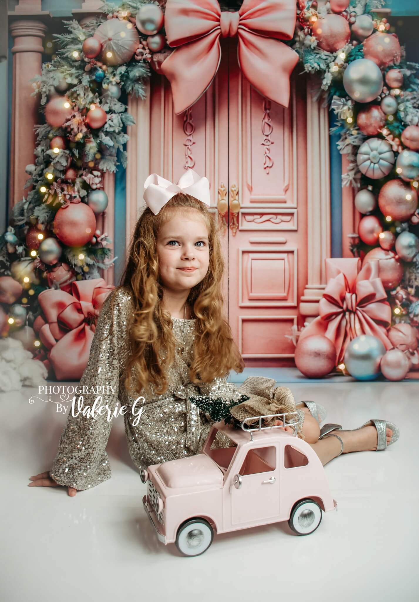 Kate Weihnachten Rosa Tür Bogen Hintergrund für Fotografie - Kate Backdrop.de