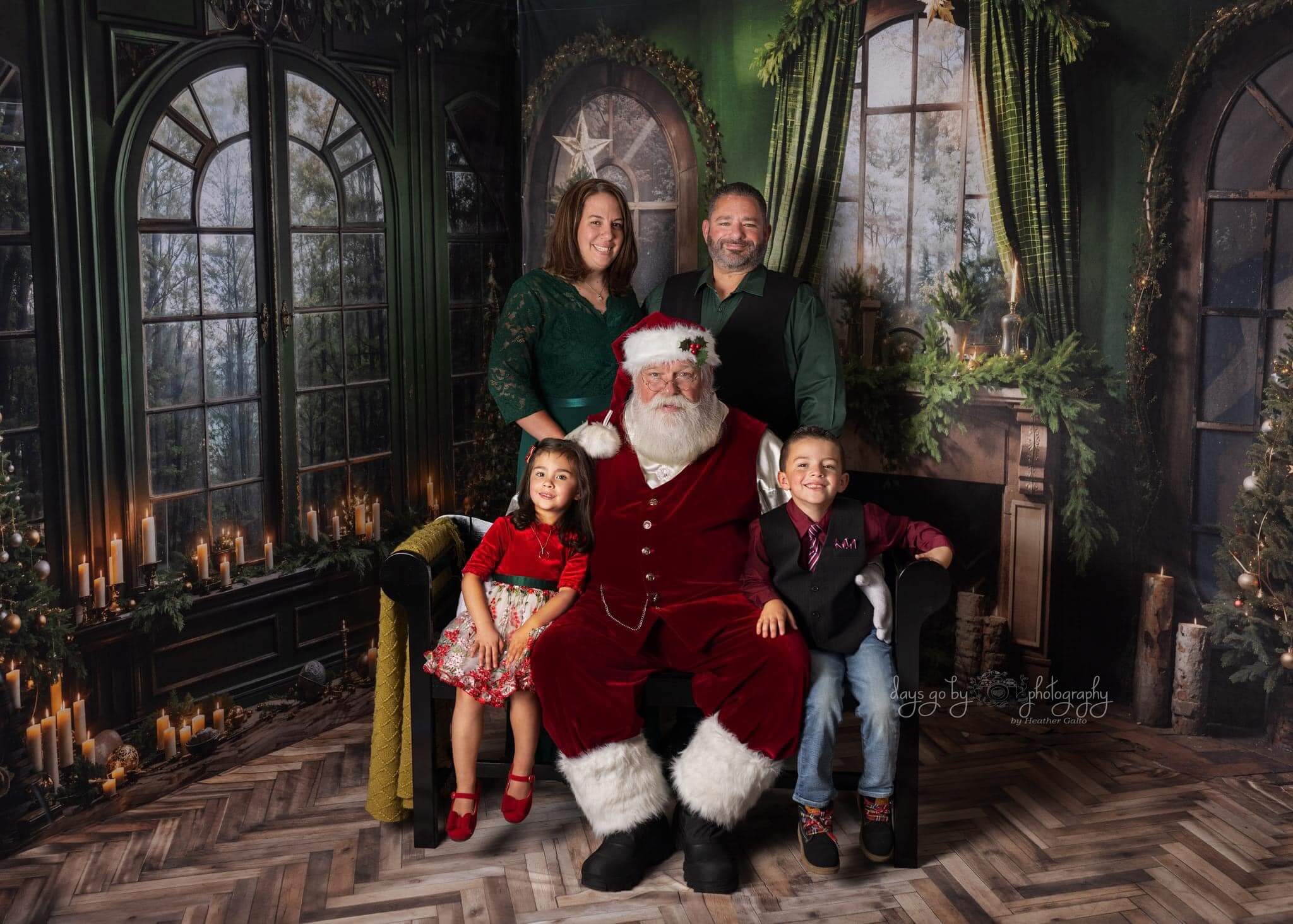 Kate Weihnachtskamin Fenster Grünes Zimmer Set (8ftx8ft&10ftx8ft&8ftx10ft) - Kate Backdrop.de