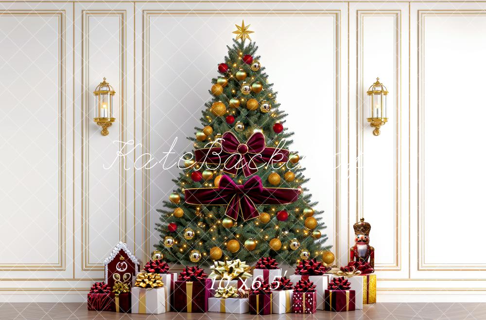 Kate Weihnachten Weihnachtsbaum Geschenke Elegant Hintergrund Entworfen von Mini MakeBelieve - Kate Backdrop.de