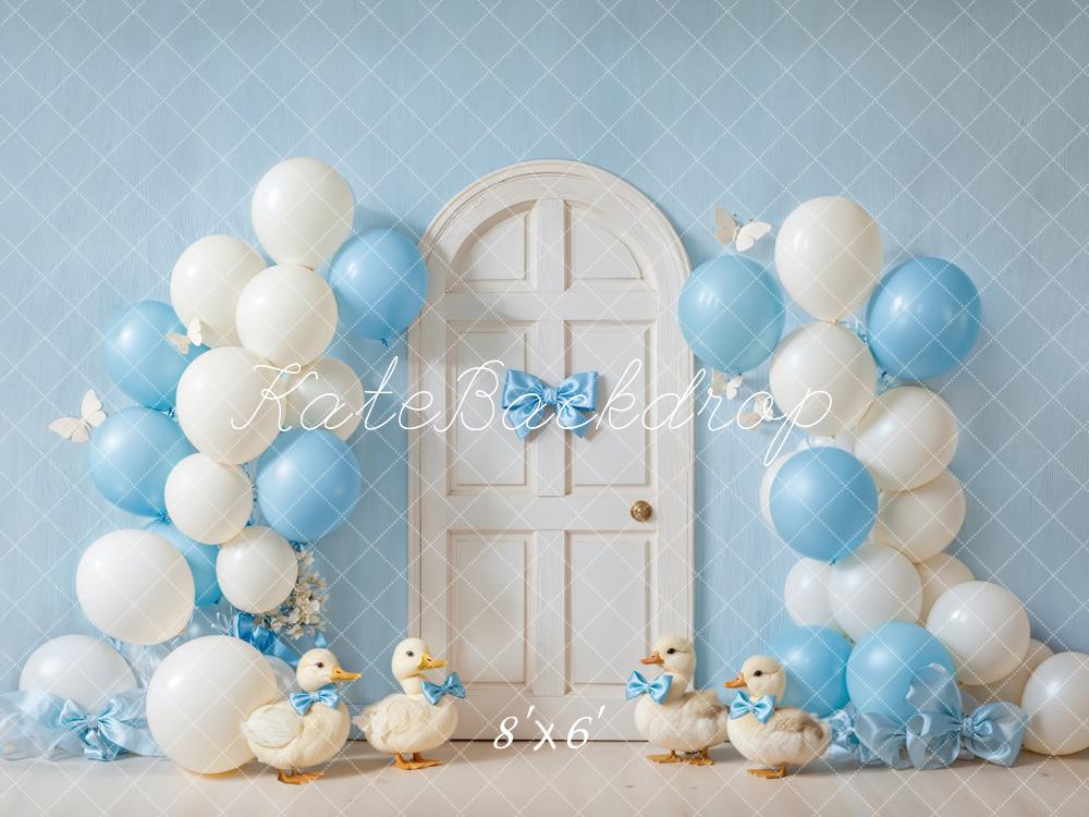 Kate Kinder Geburtstag Enten Ballons Blau Hintergrund Entworfen von Emetselch