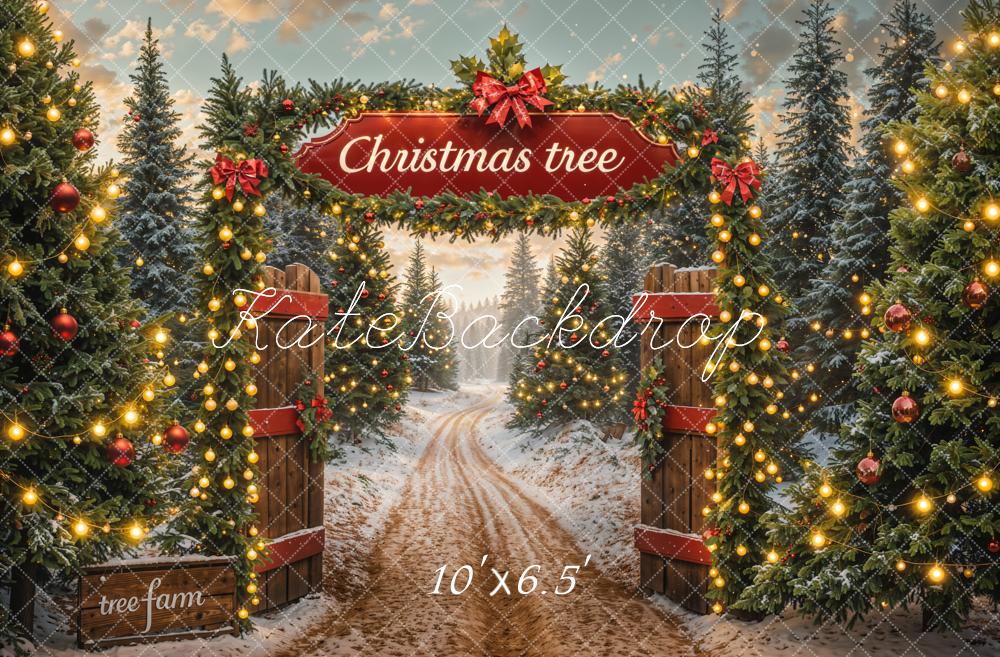 Kate Weihnachten Tor Weihnachtsbaum Lichter Hintergrund Entworfen von Emetselch