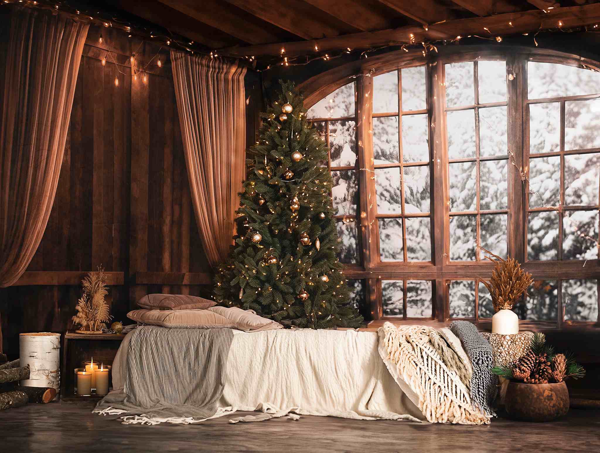 ⚡Blitzangebote #3-🚚Kate Weihnachten Santa Zimmer Fenster Sofa Hintergrund - Kate Backdrop.de